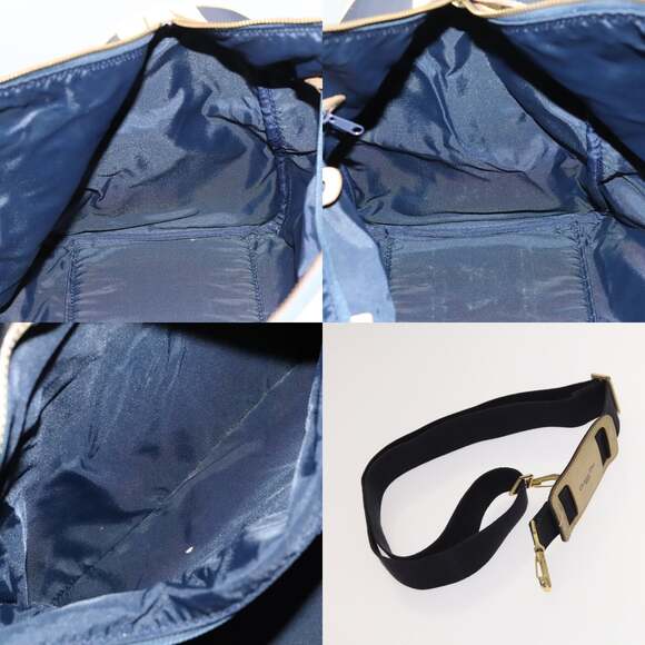 DIOR Sports Boston Bag Leather Pvc Navy Gold - Picture 12 of 12